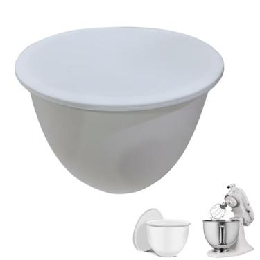 Imagem de Forros de silicone para mixer KitchenAid de 5 litros, forros de tigela de silicone com tampa, acessórios para misturadores de auxílio de cozinha - branco