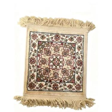 Imagem de Mini tapete com medalhão floral persa tradicional (com franja)