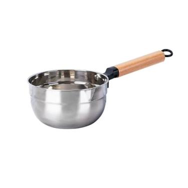 Imagem de Colheres de sopa Colher de água de aço inoxidável 304, colher de cozinha doméstica, boa aparência, madeira sólida, cabo longo, colher de água grande