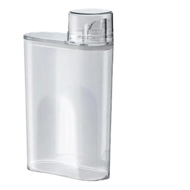 Imagem de Dispenser Multiuso de Plástico Transparente, 1200ml, Hermético com Dosador, 20x6x14cm, para Cozinha e Lavanderia