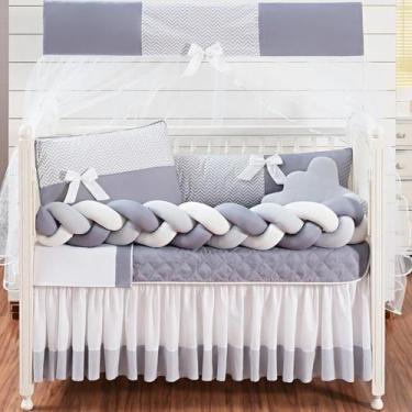 Imagem de Kit Protetor Berço Americano 11 Peças Imperial Doce Cinza - Chuva De A