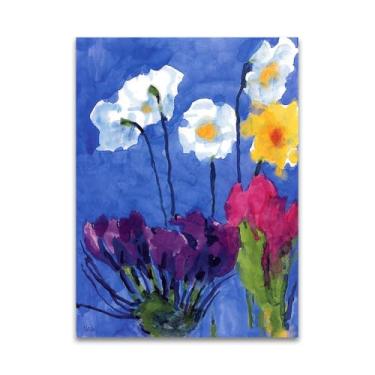 Imagem de RYLJCZ Pinturas famosas abstratas. Pôsteres e impressões de arte de Emil Nolde (flores de verão). Reprodução em tela. Quadro decorativo para sala de estar. (60 x 84 cm (23 x 33 polegadas/sem moldura)