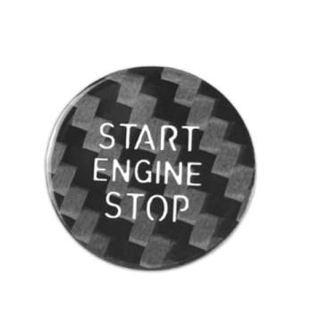 Imagem de BLAKAYA Compatível com adesivo de botão de parada de partida do motor em fibra de carbono, acabamento interno de botão para BMW Série 3 G20 8 Series G14 G15 X5 G07 Z4 G29 (preto)