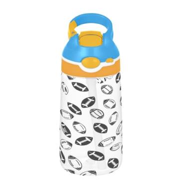 Imagem de ATTX Garrafa de água de 473 ml com estampa de futebol americano – Garrafa de água reutilizável Tritan Sports & Travel com canudo e tampa de bico pop-up #182