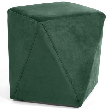 Imagem de Puff Decorativo Para Sala de Estar Ametista D02 Veludo Verde Musgo C-303 - Lyam Decor