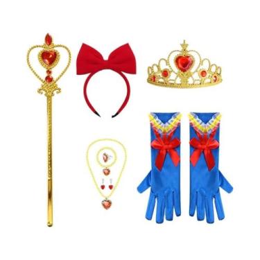 Imagem de Conjunto De Acessórios Para Fantasia De Princesa Elsa: Peruca, Luvas, 