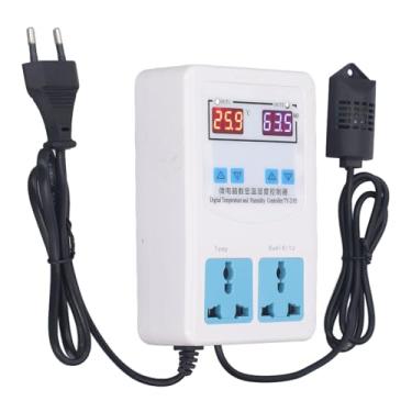 Imagem de Hyuduo Controlador de Umidade e Temperatura, Melhor Controle, 2 Saídas de relé, Operação Fácil, Melhor Utilidade, Plug and Play, Sensor Integrado, AC110-220V , Display LCD (#11)