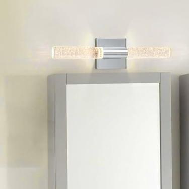 Imagem de Lâmpadas de Parede LED Lâmpada de Espelho Banheiro Arandela Moderna Nórdica Minimalista Acrílico Metal Iluminação de Parede para Sala de Estar Quarto Cabeceira Escada (Luz Neutra Prateada, 40 cm)