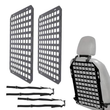 Imagem de Asixxsix Organizador Traseiro do Assento de Carro, 2 Painéis MOLLE Pretos para Picape SUV de Caminhão, Com 4 Alças, Suporte de Equipamento Tático Universal Placa de Armazenamento