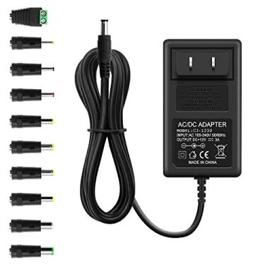 Imagem de Arkare Adaptador de fonte de alimentação 12V 3A 36W CA/CC Carregador CA 100V-240V para DC 12Volt 3amp Cabo de alimentação 12V 2,5A 2A 1,5A 1A 800mA 500mA para câmera de segurança BT alto-falante GPS