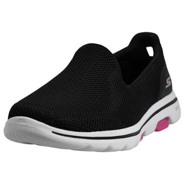 Imagem de Skechers T nis feminino Go Walk 5-15901, Preto/rosa choque, 8 Wide