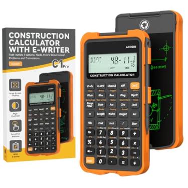 Imagem de Calculadora de construção, calculadora científica de engenharia ROATEE para empreiteiro, calculadoras de fração de pés de bolso de concreto para carpinteiro, emoldurador, remodelador
