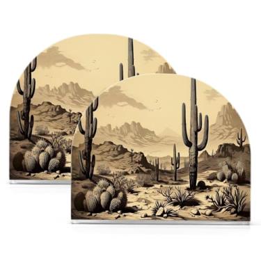 Imagem de Wassud Porta-guardanapos de acrílico de cacto vintage, dispensador de guardanapos de papel moderno em forma de U para mesa, cozinha, sala de jantar, bancada 2 peças (comporta 50-60 guardanapos)