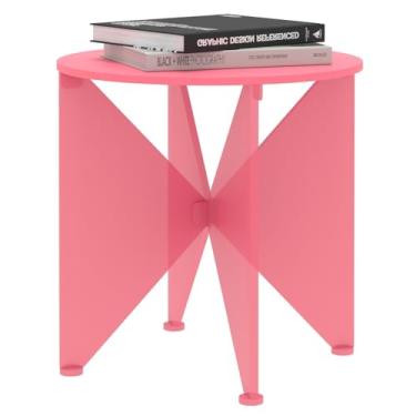 Imagem de Klippehop Mesa lateral redonda de acrílico em forma de borboleta, pequena mesa de centro minimalista de meados do século, mesa de canto com detalhes modernos, mesa de cabeceira para quarto, sala de
