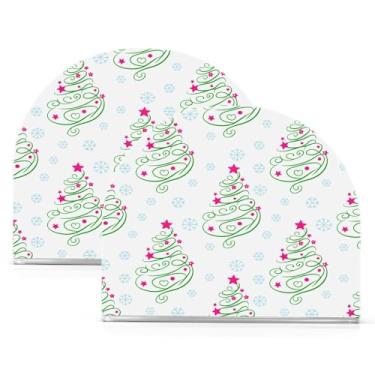 Imagem de Wassud Porta-guardanapos acrílico para árvores de Natal, dispensador de guardanapos de papel moderno para mesa, cozinha, sala de jantar, bancada 2 peças (comporta 50-60 guardanapos)