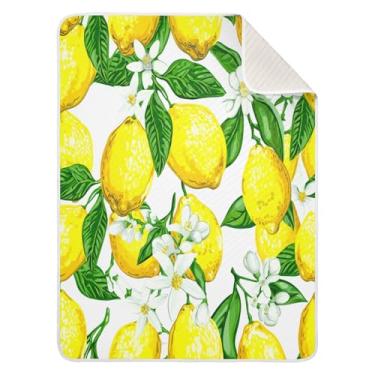 Imagem de Wassud Manta macia de limão amarelo para meninos e meninas, 76 x 101 cm, para bebês e recém-nascidos, essencial e aconchegante, para berçário, viagem, carrinho de bebê