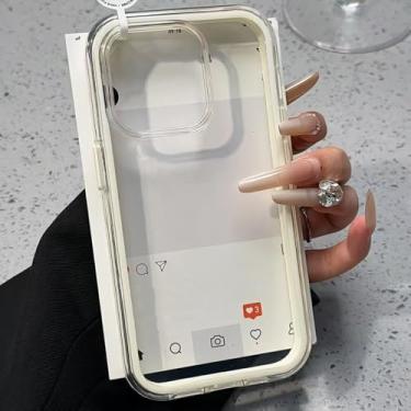 Imagem de IRTGFG Capa de acrílico transparente com moldura colorida de luxo para iPhone 12 Pro, à prova de choque (para iPhone 12 Pro/1)