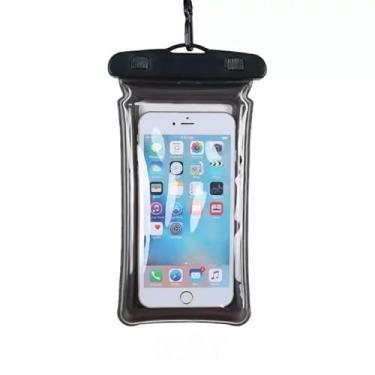 Imagem de 1 bolsa de telefone à prova d'água, capas de telefone à prova d'água para iPhone 15 14 13 12 11 Pro Max, também para modelos menores de 7 polegadas preta