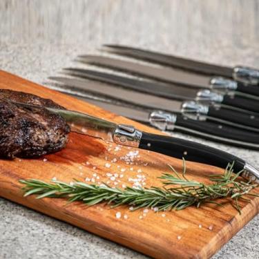 Imagem de Lets Eat It, Faqueiros, Kits de Facas, Colheres, Espátulas e Saca-Rolhas – Variações de Cores e Modelos Laguiole (Preto, Kit 6 Facas Luxo)