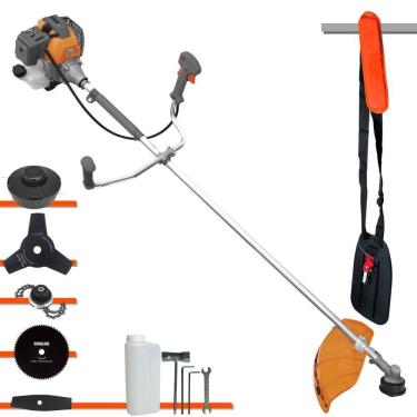Imagem de Roçadeira À Gasolina RL430-P 2T 43cc 1,7HP de Alta Performance Completa Com Carretel e Faca 3 Pontas + EXTRA Faca 2 Pontas, Faca 80 Dentes e Trimmer
