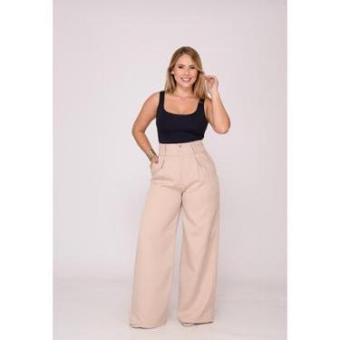 Imagem de Calça Feminina Alfaiataria Bege-Feminino