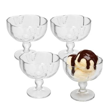 Imagem de Jogo 4 Taça Para Sobremesa Com Pé De Vidro Borboleta Butterfly Wolff 190ml