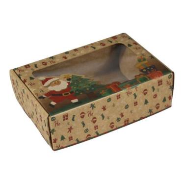 Imagem de Caixa C/Visor para Presente de Natal Papai Noel 22X15X7 Quantidade:2 -