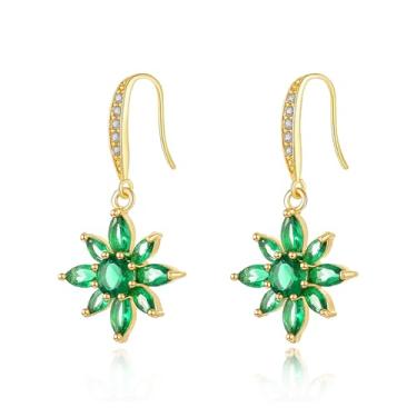 Imagem de Brincos femininos de strass do Dia de São Patrício com zircônia verde, trevo de trevo de boa sorte, brincos para presente de dia de São Patrício, acessórios para presentes, Medium, Metal, Sem pedra