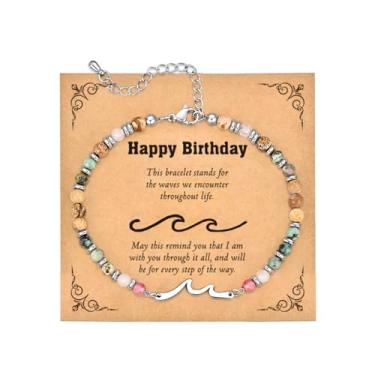 Imagem de JUTOLOKA Pulseira de onda para mulheres, pulseiras de amizade, presente de amiga, presente de irmã, presente de aniversário para melhor amiga para mulheres, pulseiras de melhor amiga, presente de
