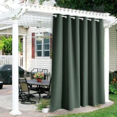 Imagem de Cortinas para Exterior RYB HOME Impermeables Opacas Verde Oscuro 84x84