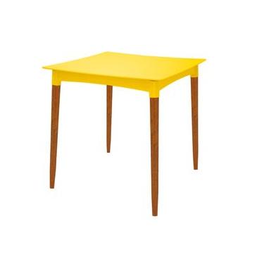 Imagem de Mesa Tramontina Diana em Polipropileno Amarelo 70cm Pernas de Madeira