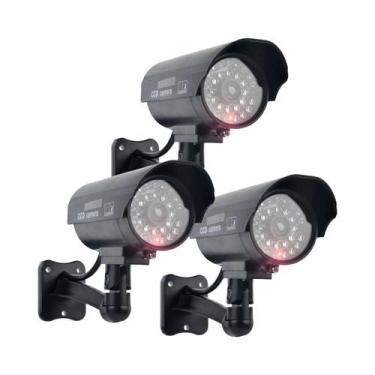 Imagem de Câmera Falsa À Prova d'Água Com Luz LED Vermelha Piscante Para Vigilân