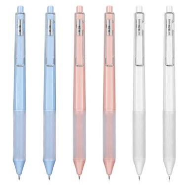 Imagem de Ptwola Conjunto de 6 canetas de gel de secagem rápida de tinta preta 0,18/0,28/0,38 mm canetas de escrita suave de ponta fina esferográficas de alta qualidade com aderência de silicone para escritório