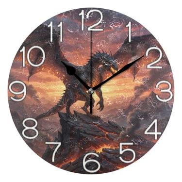 Imagem de GAIGEO Relógio de parede decorativo analógico relógio de cozinha bonito funky alimentado por bateria, decoração moderna de meados do século, número de relógio branco com Kedu, 25 cm, ponteiros