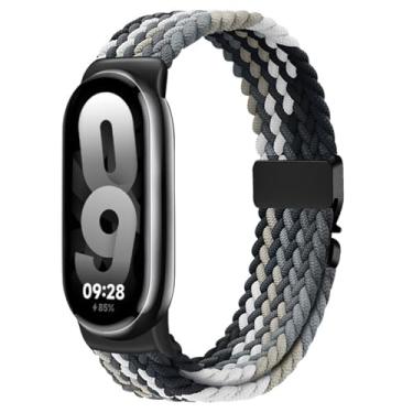 Imagem de Issinlky Pulseira trançada de nylon compatível com Xiao Mi Band 8/9/10, pulseira elástica de substituição para mulheres e homens