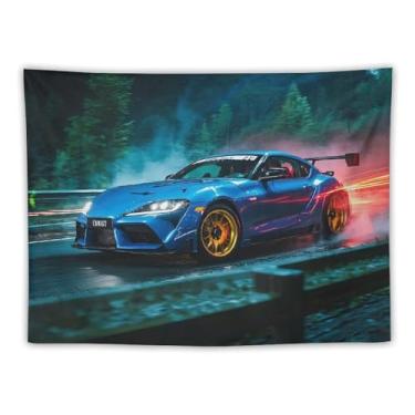 Imagem de HouLaiZhe JDM Tapeçaria de carro modificada Sup Jdm carro drift pendurar na parede quarto decoração de casa tapeçarias estética piquenique decoração de parede arte de parede para dormitório sala de