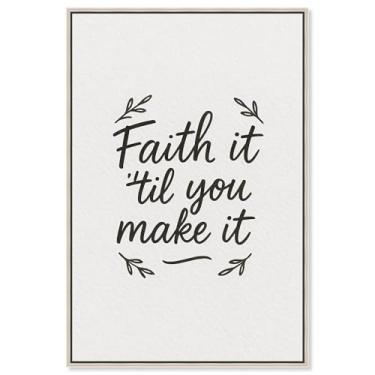 Imagem de Faith It Impressão em tela Jesus Wall Art por Art Remedy, moldura prata, 25 x 38 cm