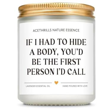 Imagem de AceThrills Presentes de aniversário de melhor amiga para mulheres, presentes de amizade para mulheres, amigas, irmã bestie - Velas perfumadas de lavanda de 200 ml (First Person I'd Call)