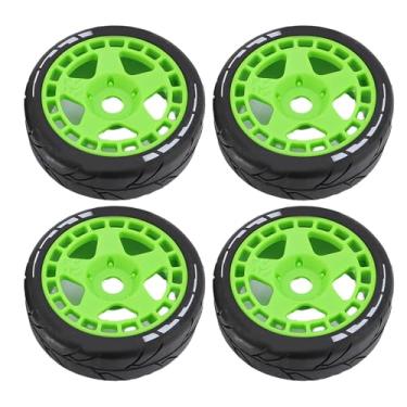 Imagem de Alomejor 4pcs 17mm RC Rally Car Pneus de Roda Plástica Acidentada para o Modelo de 1/8 RC, Adequado para Aventuras na Estrada e Fora da Estrada (Verde)