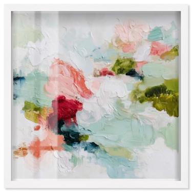 Imagem de Happy Jumble V Shadowbox Print Living Room Wall Art por Art Remedy, moldura branca, 63 x 63 cm