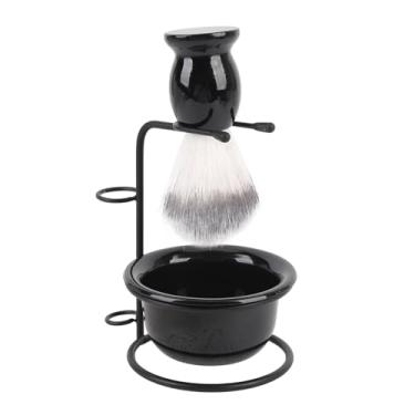 Imagem de Yinhing Conjunto de Escovas Kit de Limpeza Com Cabelo Sintético Premium e Cabo de Madeira Requintado Conjunto Completo de Tigela de Escova Com Suporte de Aço Inoxidável para Homens Ideal para Casa e Viagens Qualidade Profissional