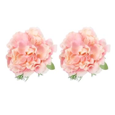 Imagem de PATIKIL Laços de cortina de flores, 2 peças de peônia artificial floral decorativa suporte de cortina com clipe de cortina de flores laços traseiros para tratamento de janela, escritório, quarto
