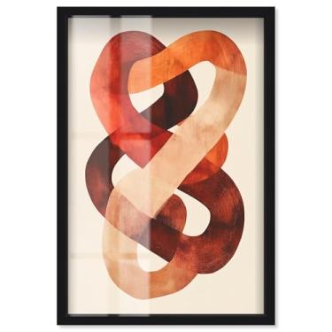 Imagem de Terracotta Twist I Shadowbox Print Boho Brown Wall Art por Art Remedy, moldura preta, 53 x 78 cm