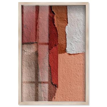 Imagem de Rough Plaster Shadowbox Print Abstract Wall Art por Art Remedy, moldura loira, 28 x 40 cm