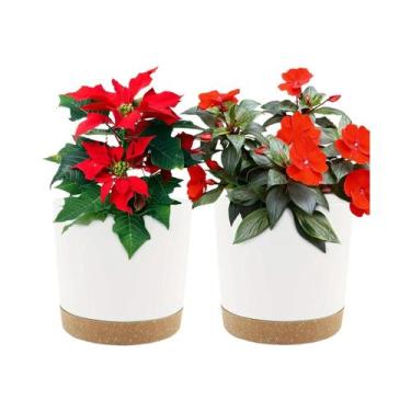 Imagem de Vaso De Flor Redondo De 6,5 Polegadas 2 Peças Com Fundo Removível Vaso