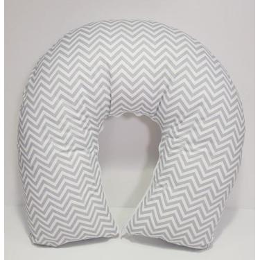 Imagem de Almofada de Amamentação Com Zíper Chevron Cinza - POLYBABY
