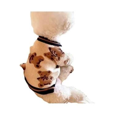 Imagem de Suéter Cardigan Listrado De Luxo Para Filhote De Chihuahua E Bichon Fr
