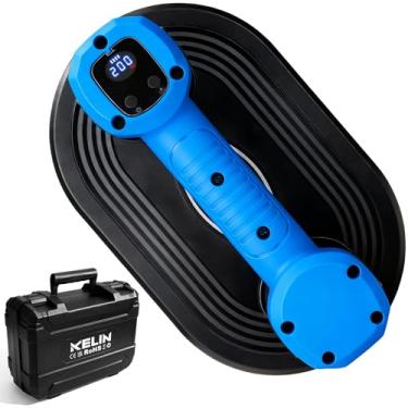 Imagem de KELIN Ventosa a vácuo elétrica para vidro, levantador de 199 kg com base grande de 270 mm, 2 motores sem escovas e visor digital, ventosas sem fio de bateria 8H para azulejos grandes, elevadores de
