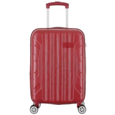 Imagem de Mala de Mão 10kg com Cadeado TSA ABS – Rodinhas 360° Duplas – Bagagem de Bordo Reforçada com Zíper Duplo Antifurto(20polegada,Vermelho Vinho-20")