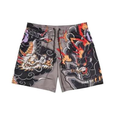 Imagem de Bermuda Casual Masculina Estampada Em 3D De Secagem Rápida E Respiráve